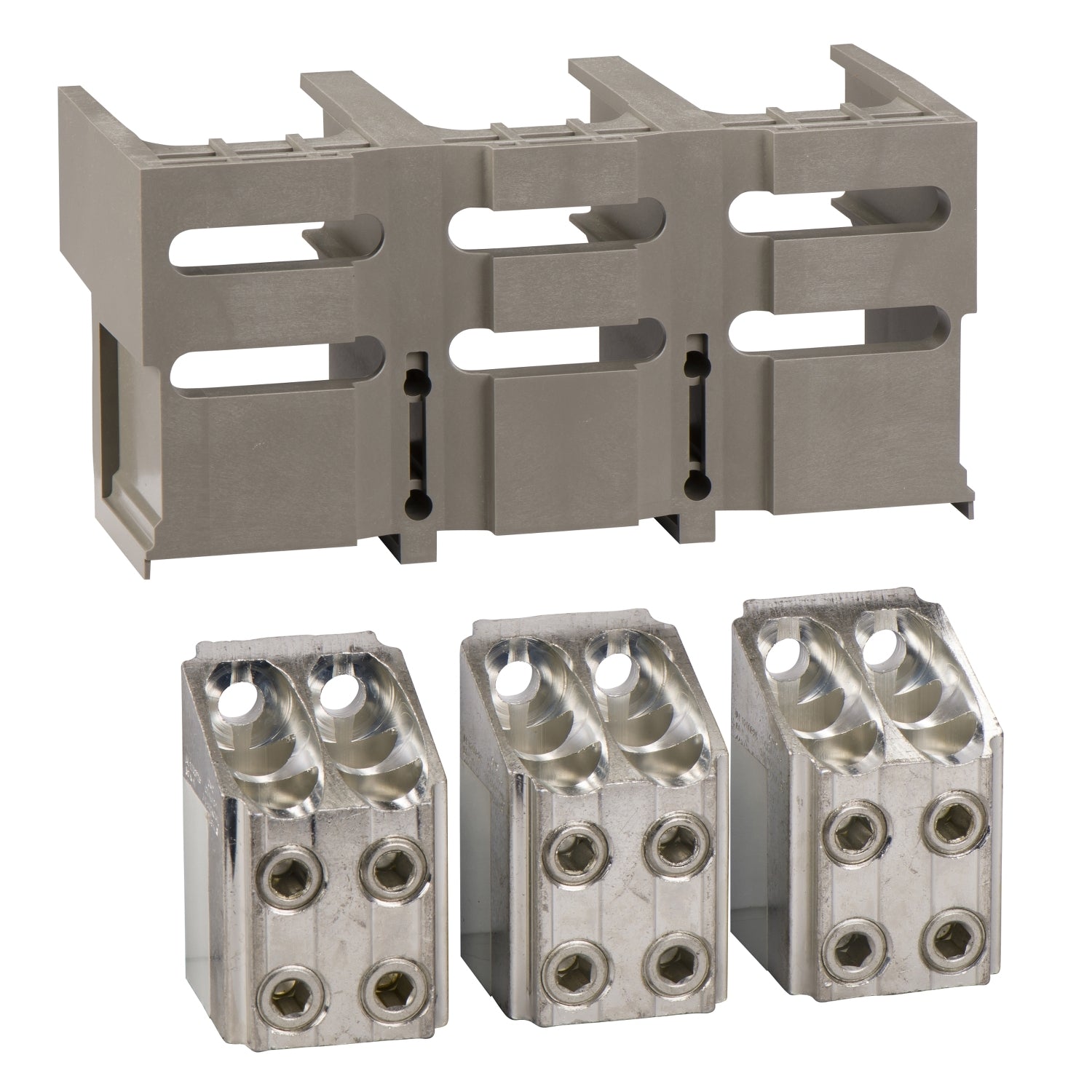 3 Conectores de Cables Desnudos de 4 x 240 mm² y 1 Cubreborne