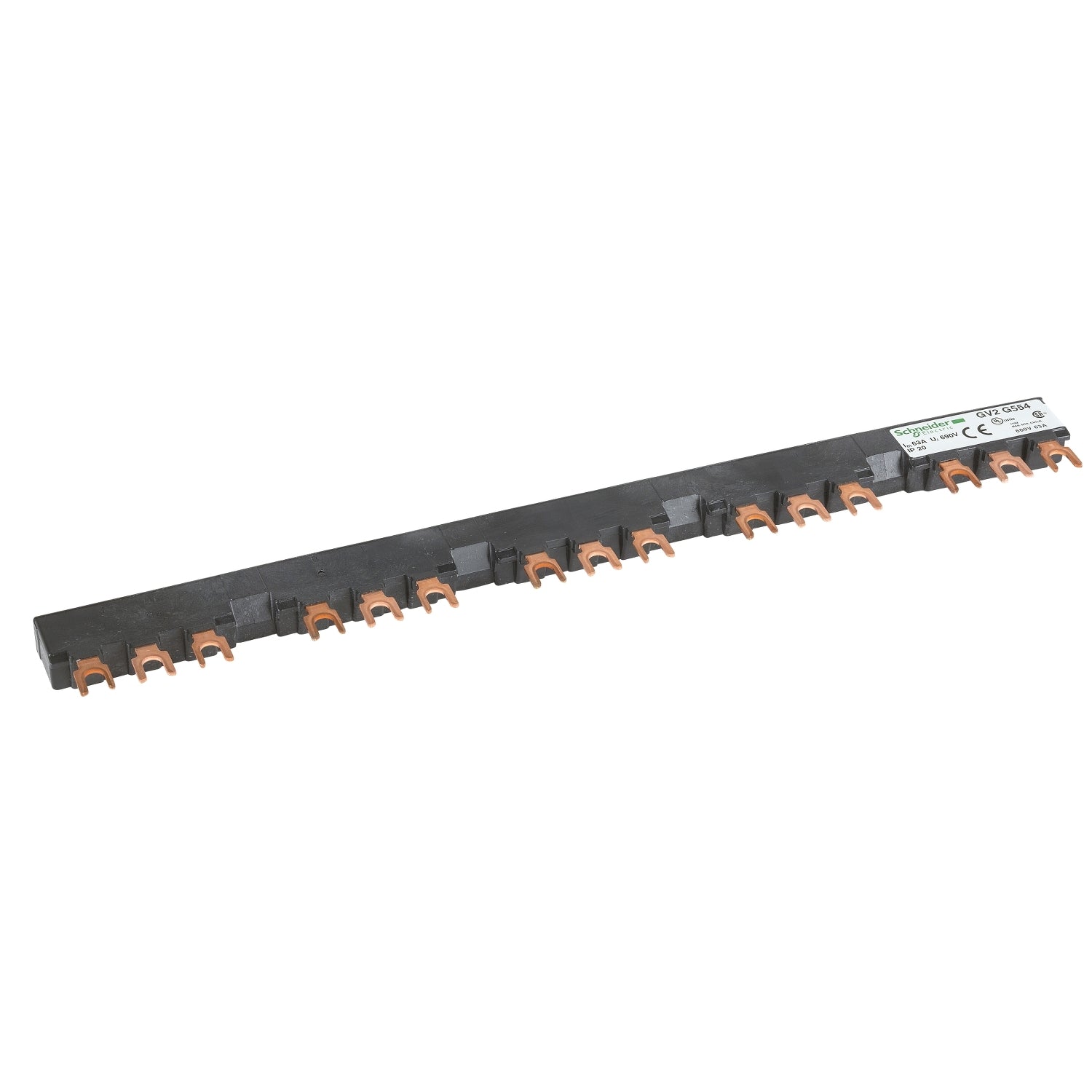 Barra de Distribución 3 Polos - 63 A - 5 derivaciones - paso 54 mm