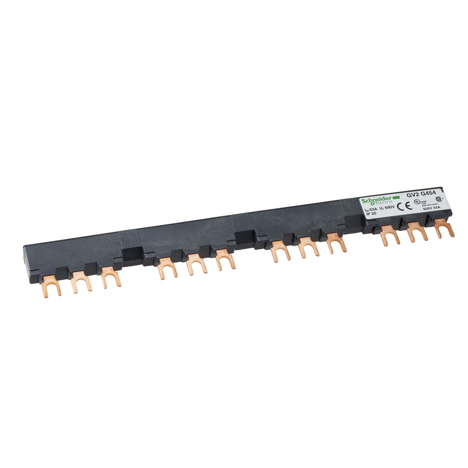 Barra de Distribución 3 Polos - 63 A - 4 derivaciones - paso 54 mm