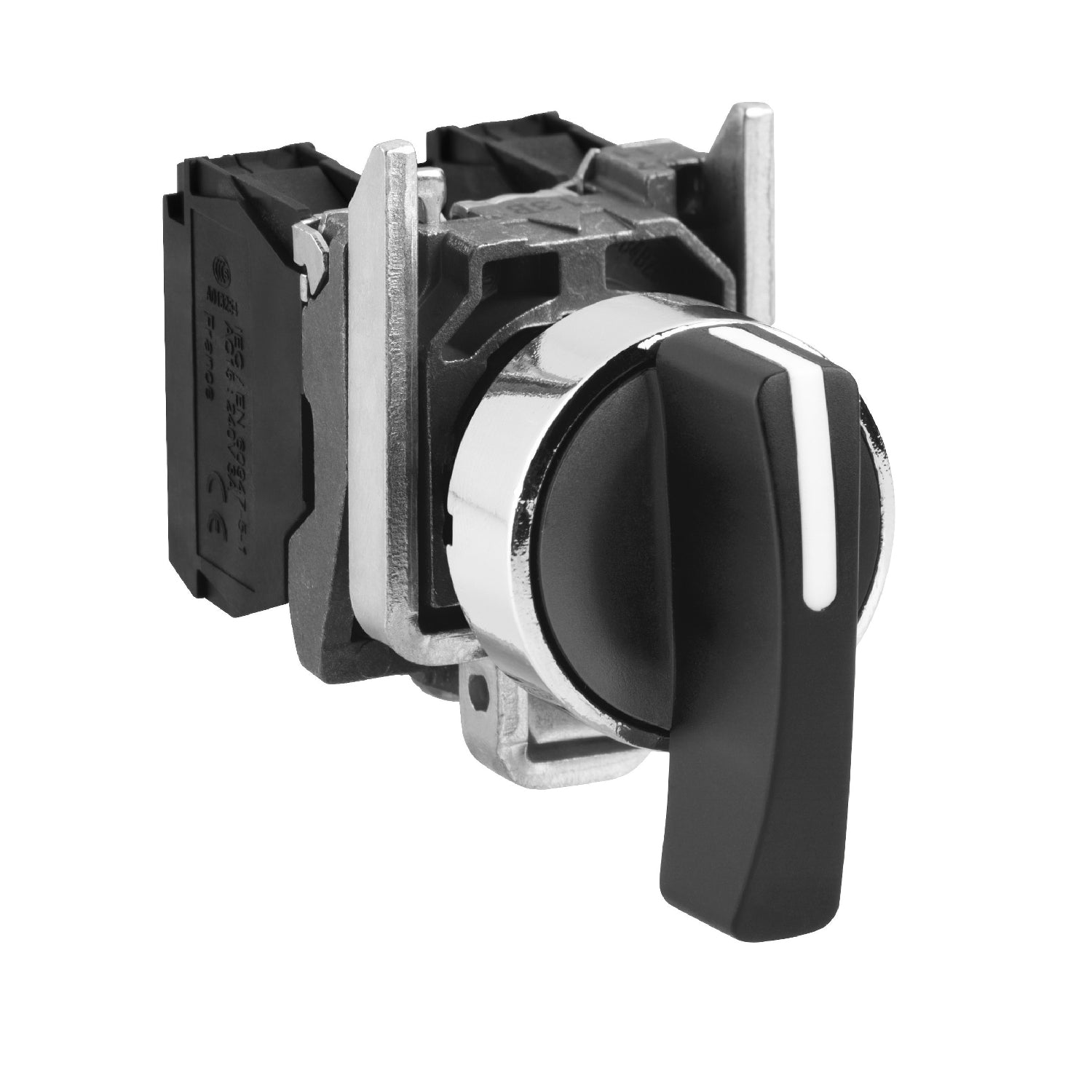 Interruptor selector negro Ø 22mm