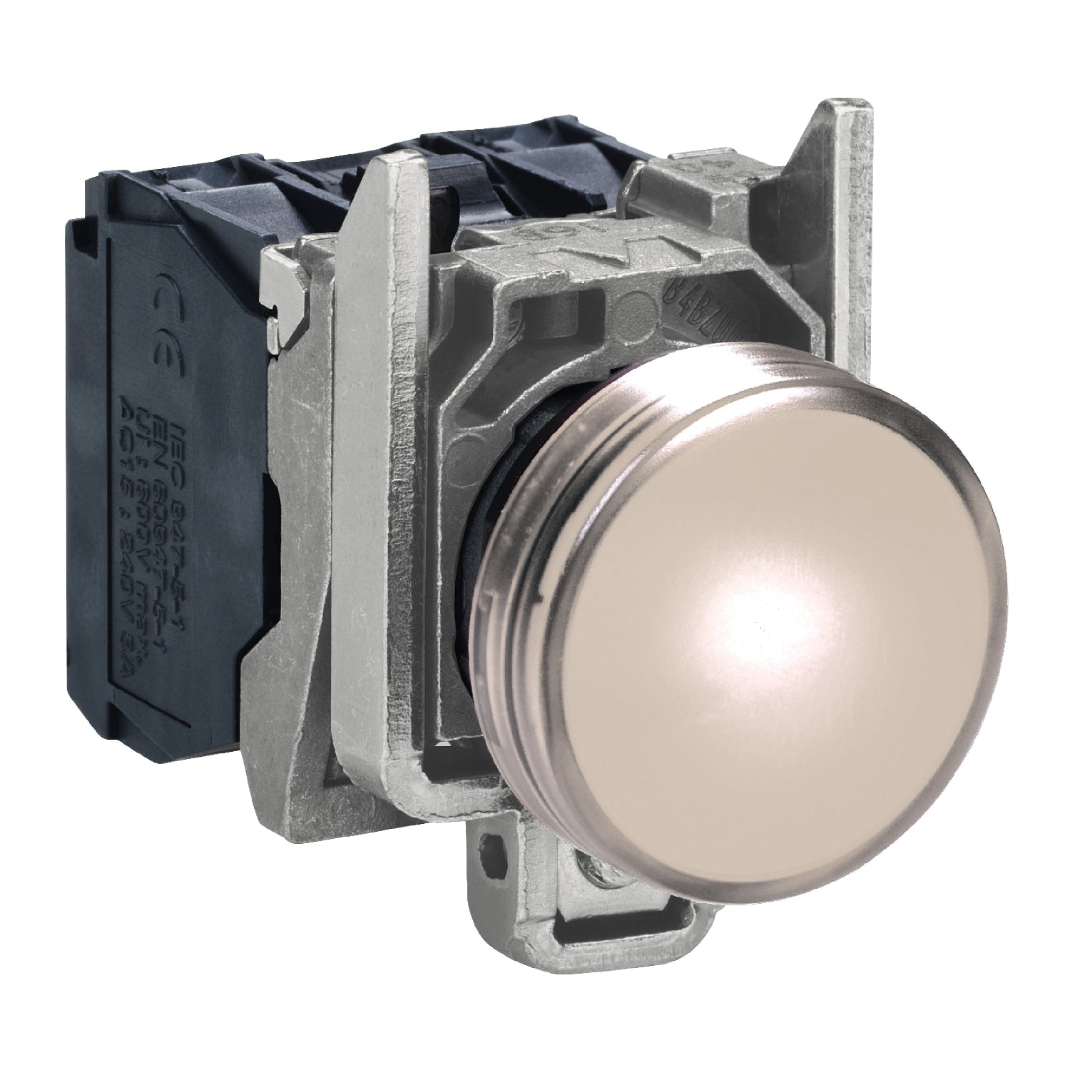 Luz piloto redonda blanco Ø 22mm, IP65, bombilla BA 9 s, 250 V