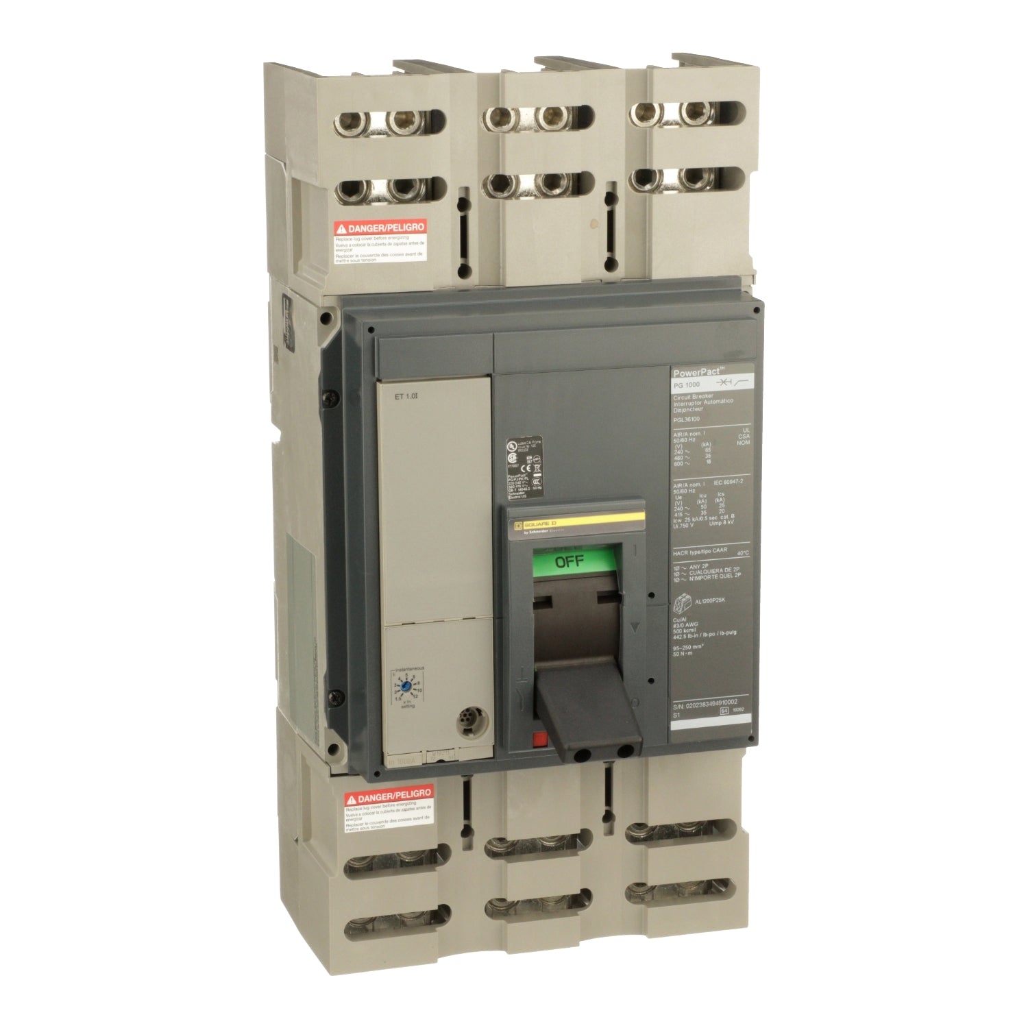 Interruptor caja moldeada UL Powerpact PGL 1000A 3P 35kA