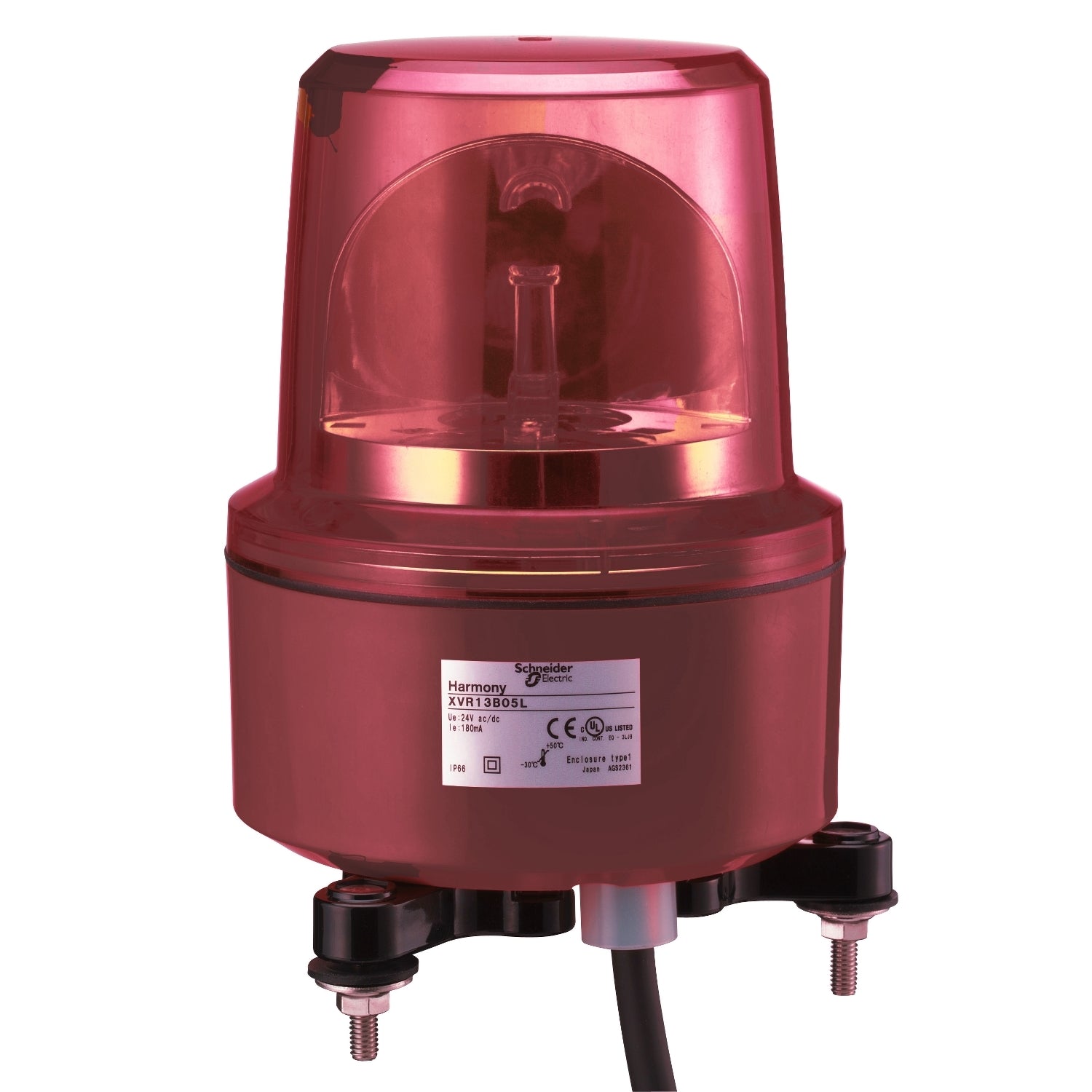espejo rotativo precableado Ø 130 mm sin zumbador - rojo - 120 V
