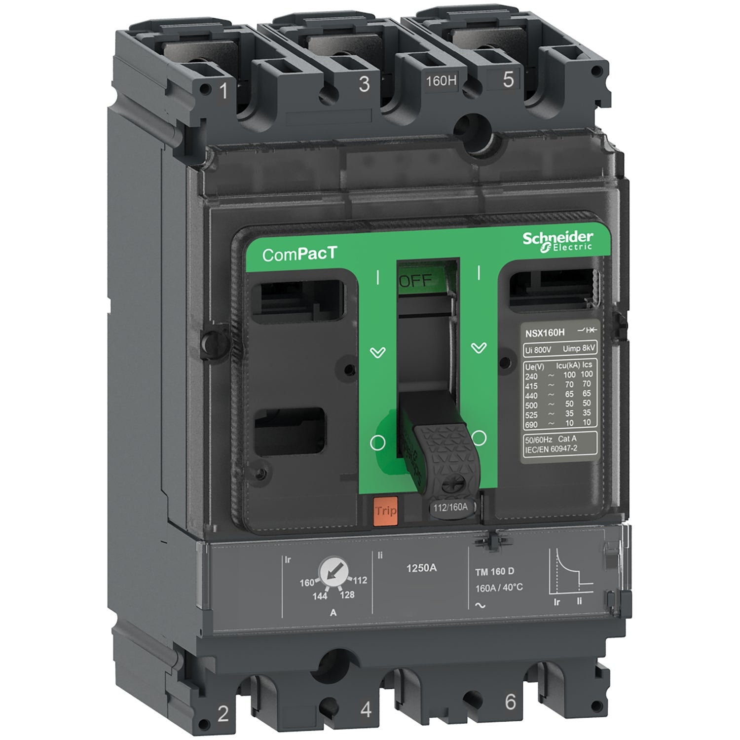 Interruptor Automático ComPacT NSX100F TMD80 Regulable 56-80 A 3P3D
