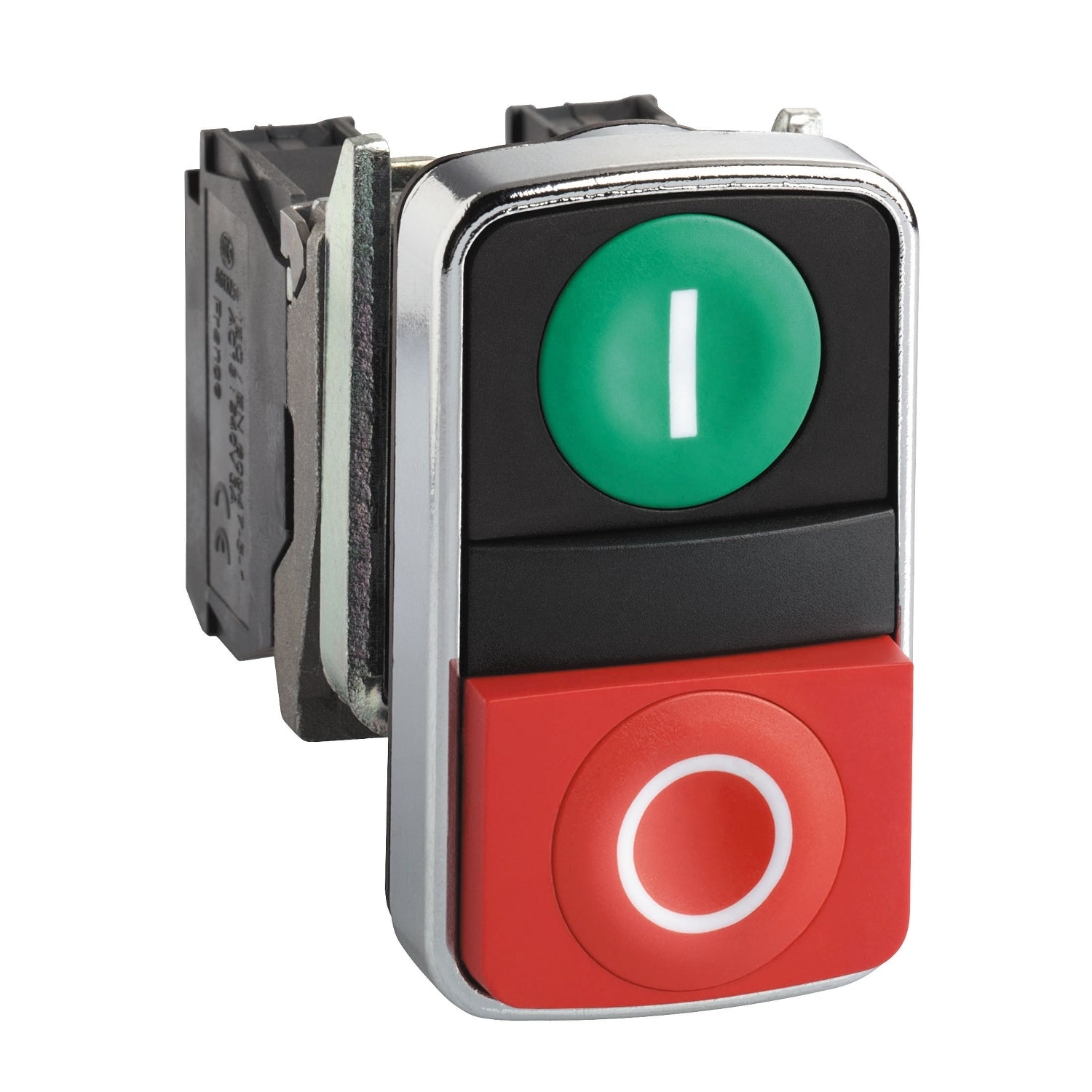 Pulsador de dos accionadores verde+rojo Ø 22mm