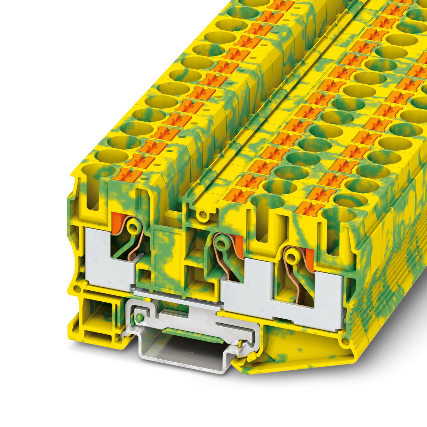 Bornes de Paso de tecnología Push-in -Serie PT.
 [Calibres inferiores a 16 mm2 / 6 AWG]