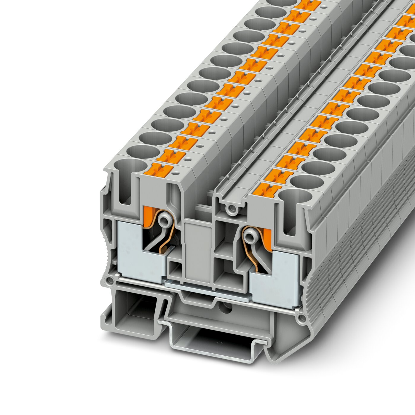 Bornes de Paso de tecnología Push-in -Serie PT.
 [Calibres inferiores a 16 mm2 / 6 AWG]