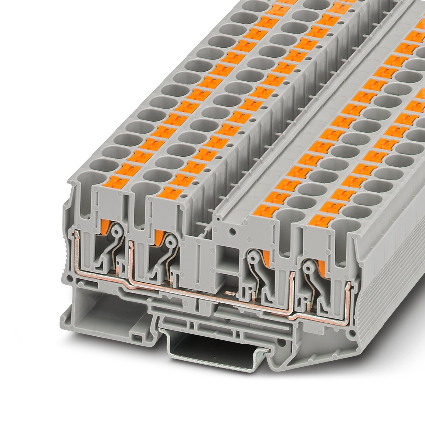 Bornes de Paso de tecnología Push-in -Serie PT.
 [Calibres inferiores a 16 mm2 / 6 AWG]